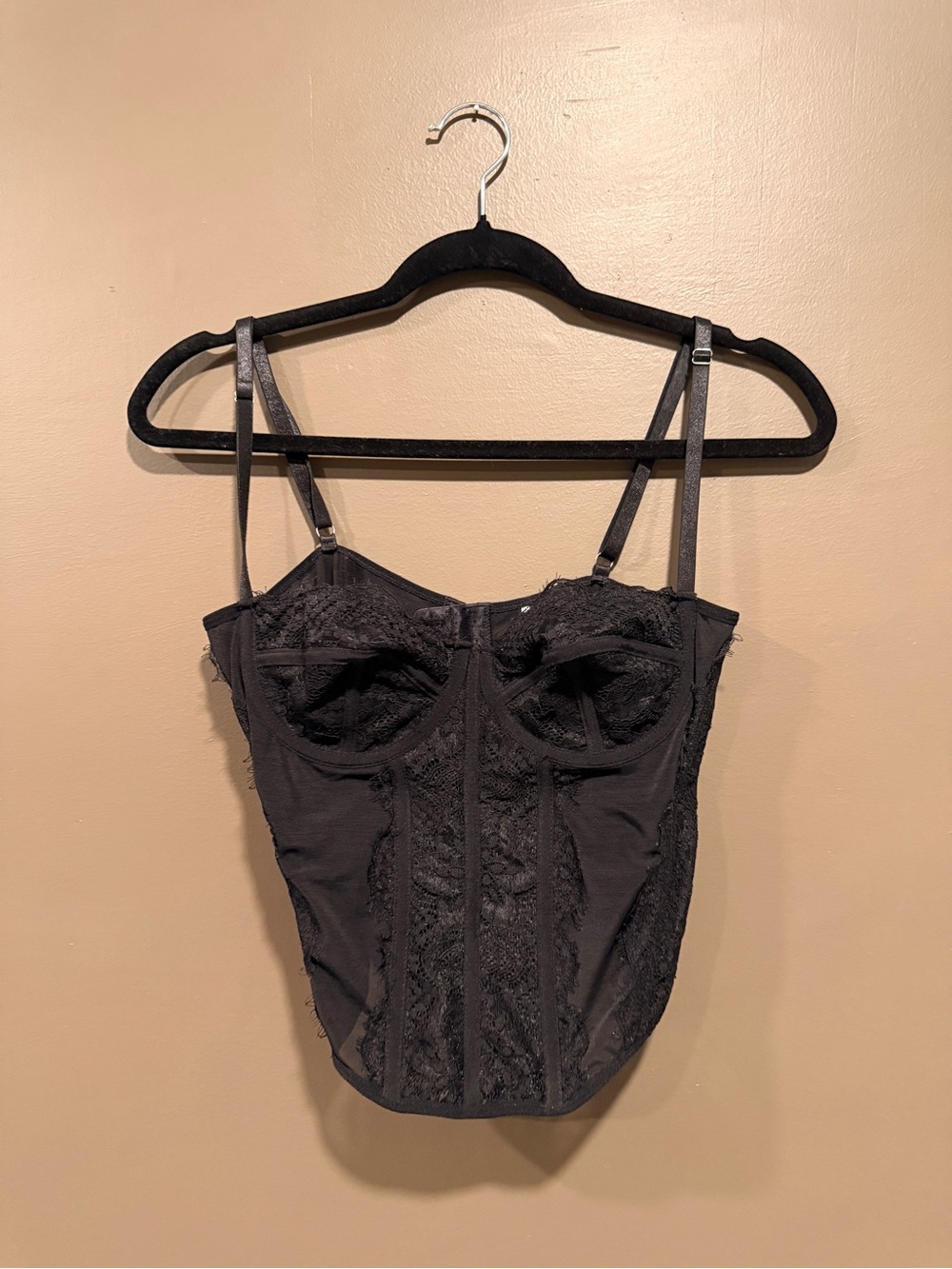 Black Lace Bustier Top - Women's Intimates